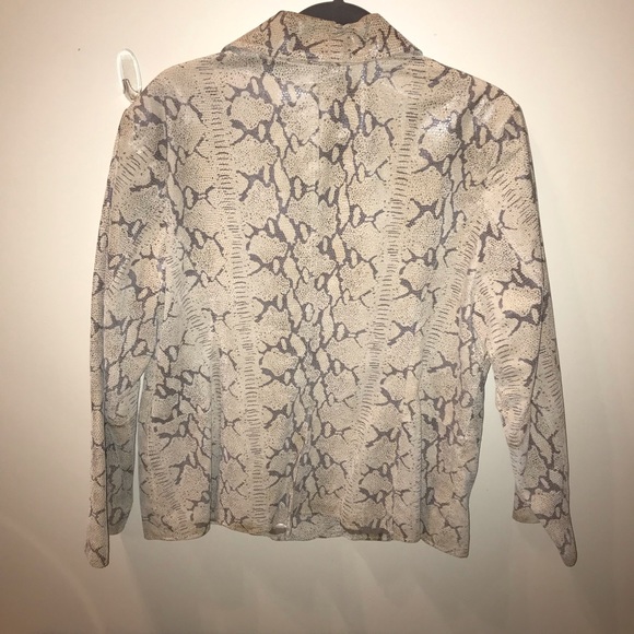 Python taupe and gray leather blazer - Picture 2 of 7